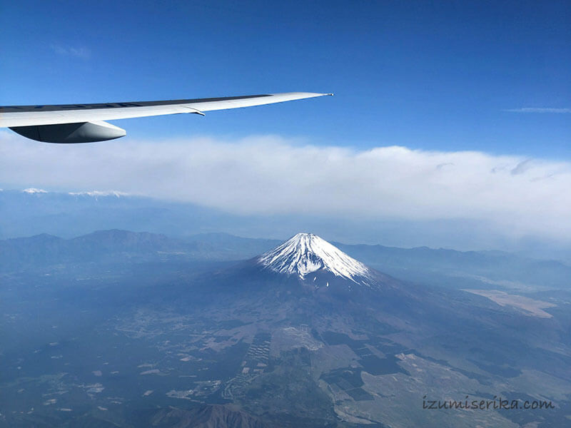 飛行機と富士山